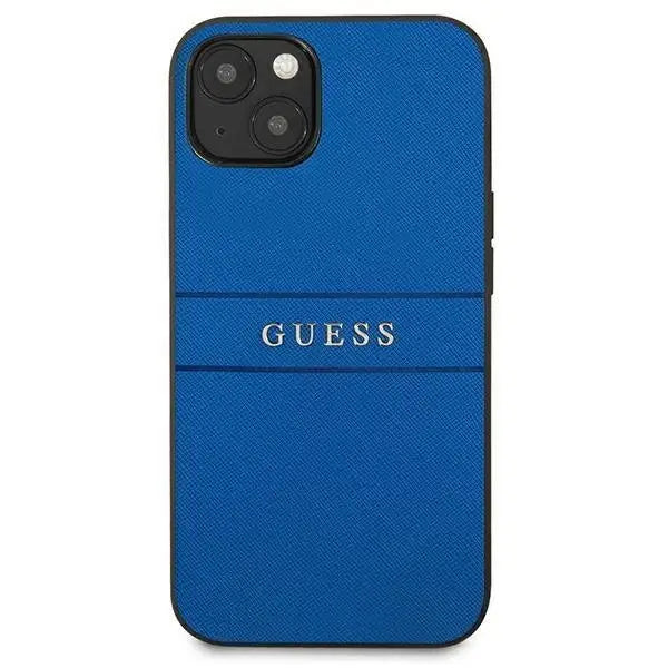 Калъф Guess GUHCP13MPSASBBL Saffiano Strap за iPhone 13 син