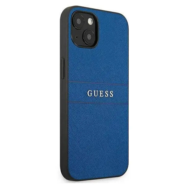 Калъф Guess GUHCP13MPSASBBL Saffiano Strap за iPhone 13 син