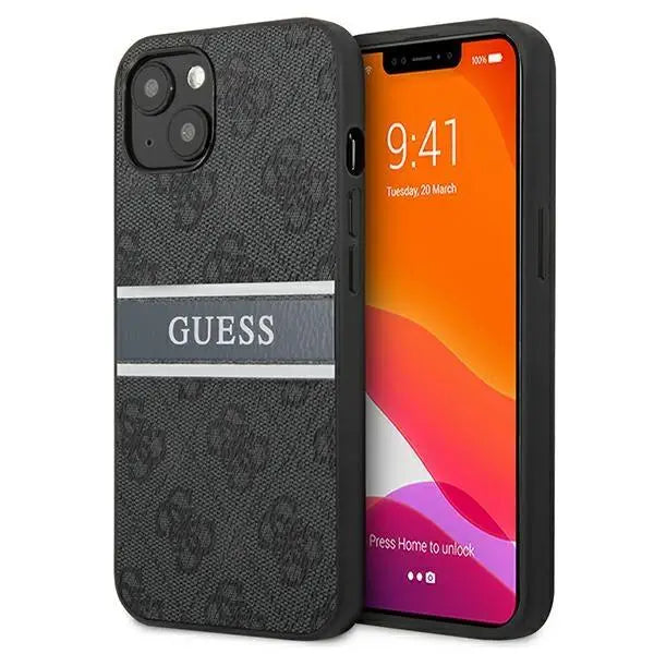 Калъф Guess GUHCP13S4GDGR 4G Stripe за iPhone 13 mini сив