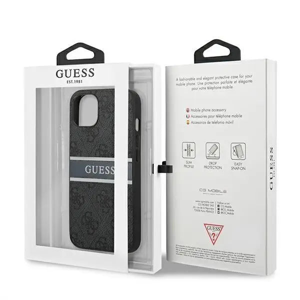 Калъф Guess GUHCP13S4GDGR 4G Stripe за iPhone 13 mini сив