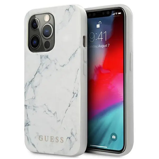 Калъф Guess GUHCP13XPCUMAWH Marble за iPhone 13 Pro Max бял