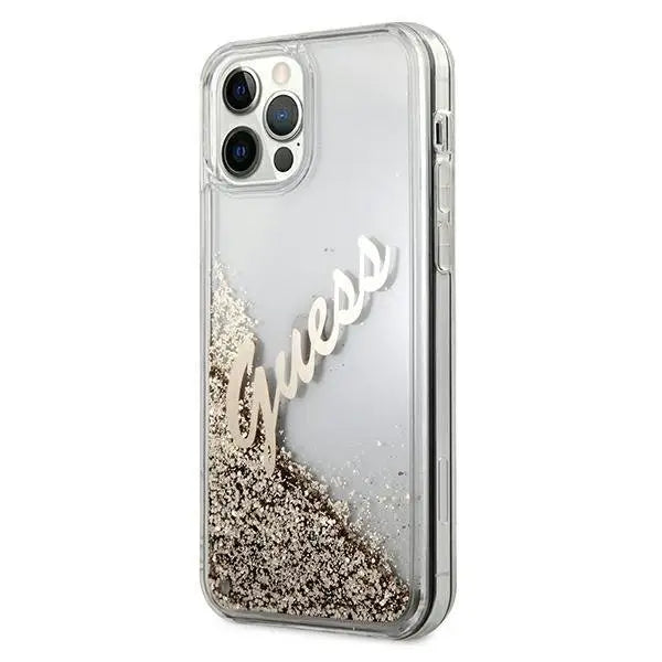 Калъф Guess Liquid Glitter Vintage Script за Apple