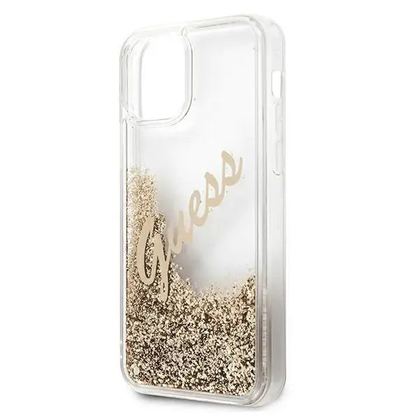 Калъф Guess Liquid Glitter Vintage Script за Apple