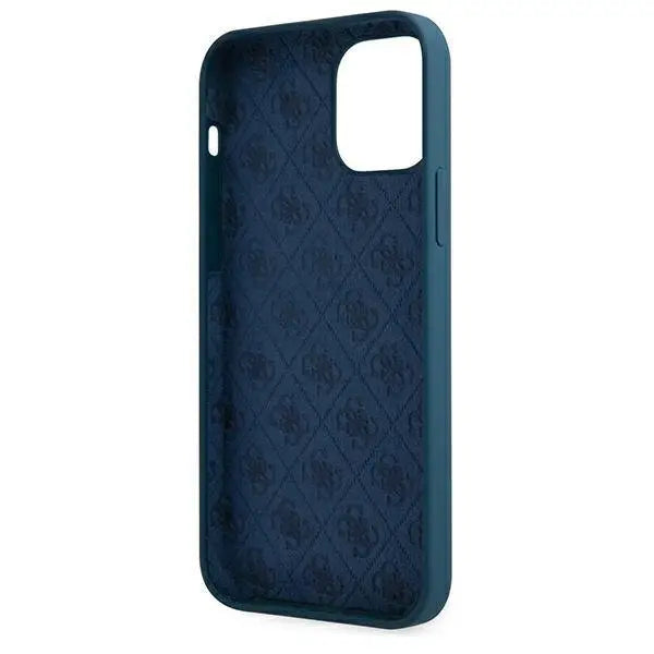 Калъф Guess Metal Logo Script за iPhone 12 Pro Син