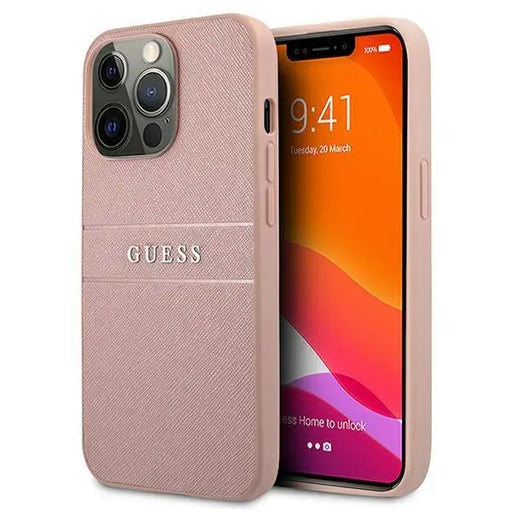 Калъф Guess PU Leather Saffiano Case за iPhone 13 Pro Розов