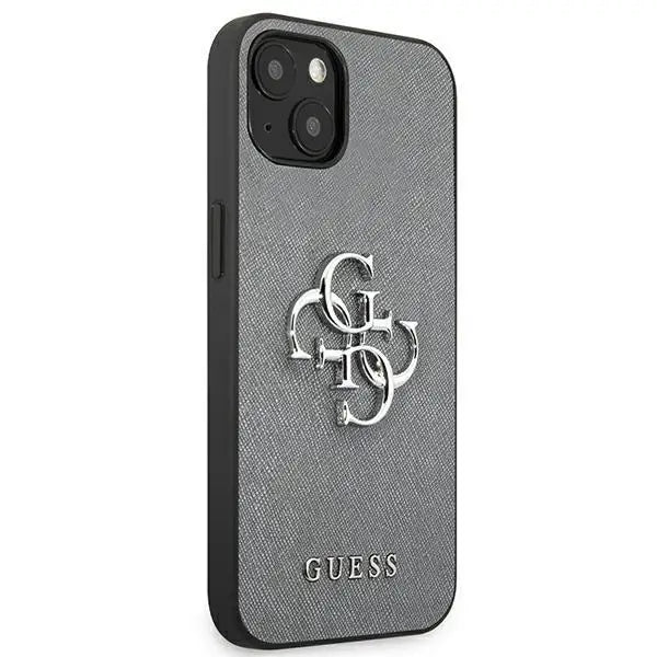 Калъф Guess Saffiano 4G Big Silver Logo за iPhone 13 Сив