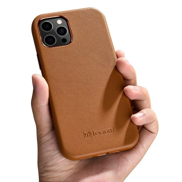 Калъф iCarer Case Leather WMI1217-BN за iPhone 12