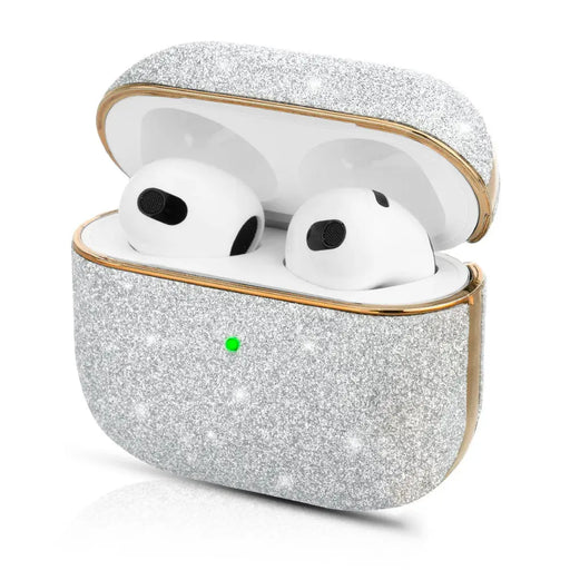 Калъф Kingxbar Bling Pods за AirPods 3 брокат сребрист