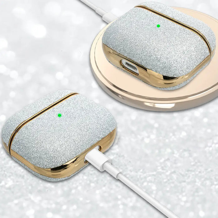 Калъф Kingxbar Bling Pods за AirPods 3 брокат сребрист