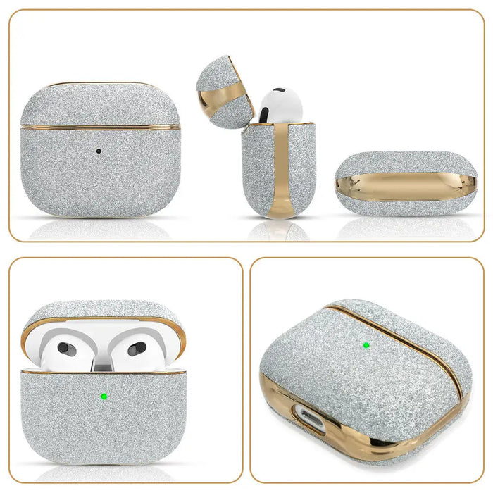 Калъф Kingxbar Bling Pods за AirPods 3 брокат сребрист