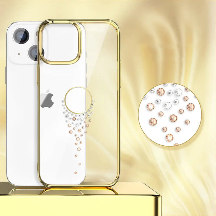 Калъф Kingxbar Moon Series Flower за iPhone 13 Златист 2