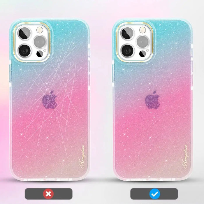 Калъф Kingxbar Ombre за iPhone 12 Pro / iPhone 12 син розов