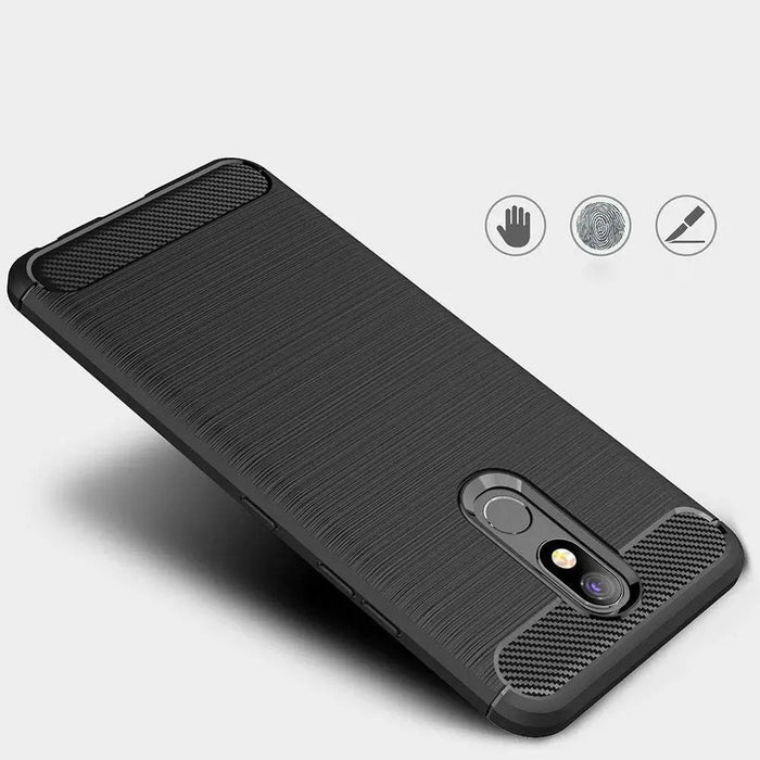 Калъф за телефон Carbon Case за LG K40 X420 черен