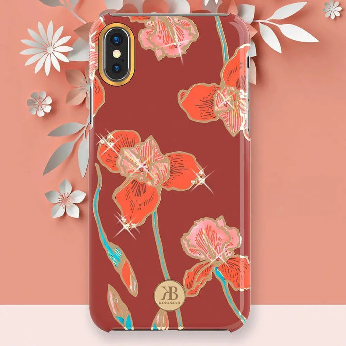 Калъф за телефон Kingxbar Blossom за iPhone Xs Max розов