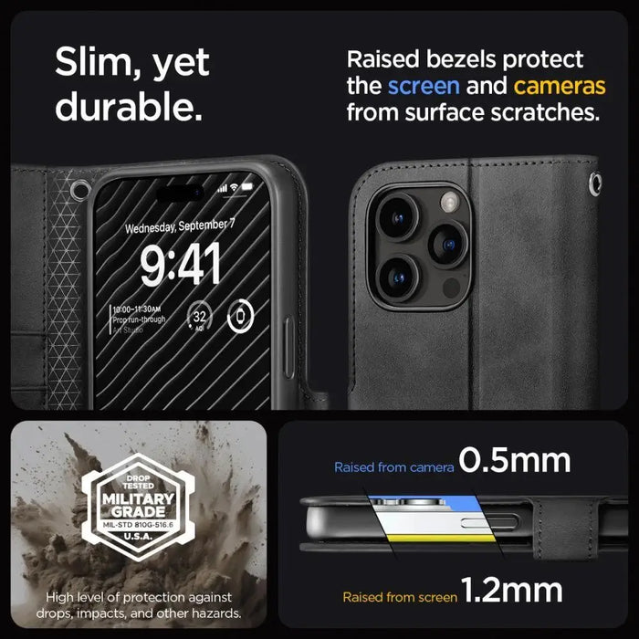 Калъф Spigen Wallet S Pro за iPhone 15 Pro черен