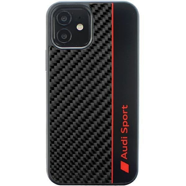 Кейс Audi Carbon Fiber Stripe за iPhone 12/12 Pro 6.1 черен