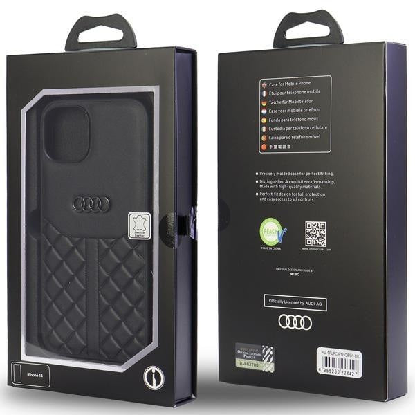 Кейс Audi Genuine Leather за iPhone 12/12 Pro 6.1 черен /