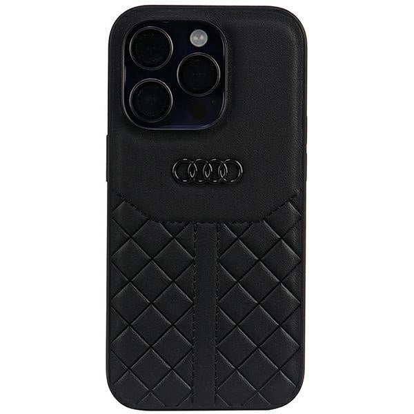 Кейс Audi Genuine Leather за iPhone 14 Pro 6.1 черен / черен