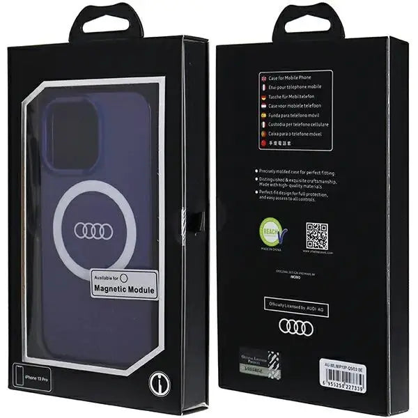 Кейс Audi IML Big Logo MagSafe за iPhone 13 Pro / син