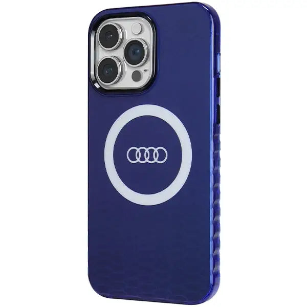 Кейс Audi IML Big Logo MagSafe за iPhone 14 Pro Max син