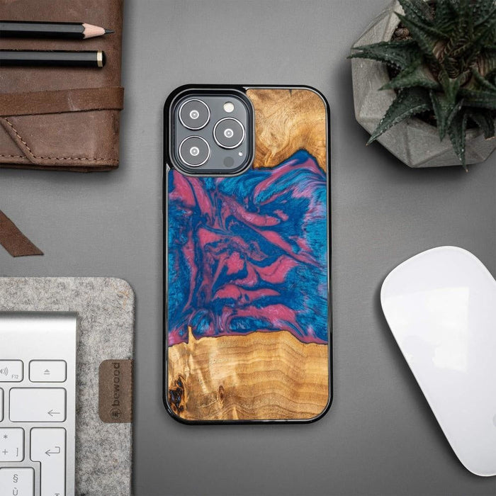 Кейс Bewood Unique Vegas за iPhone 13 Pro Max розово и синьо