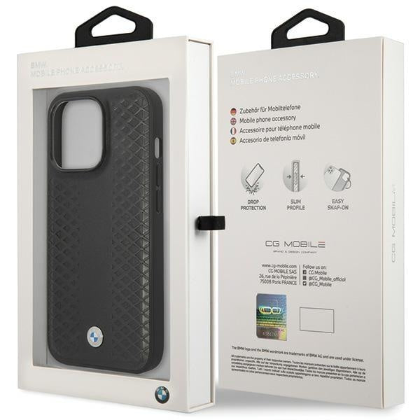 Кейс BMW BMHCP14L22RFGK за iPhone 14 Pro 6.1 черен Leather