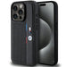 Кейс BMW Perforated Tricolor Line за iPhone 15 Pro черен