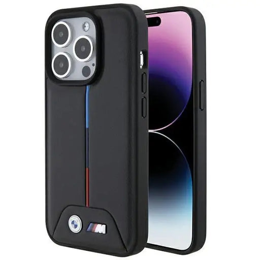Кейс BMW Quilted Tricolor за iPhone 15 Pro Max черен