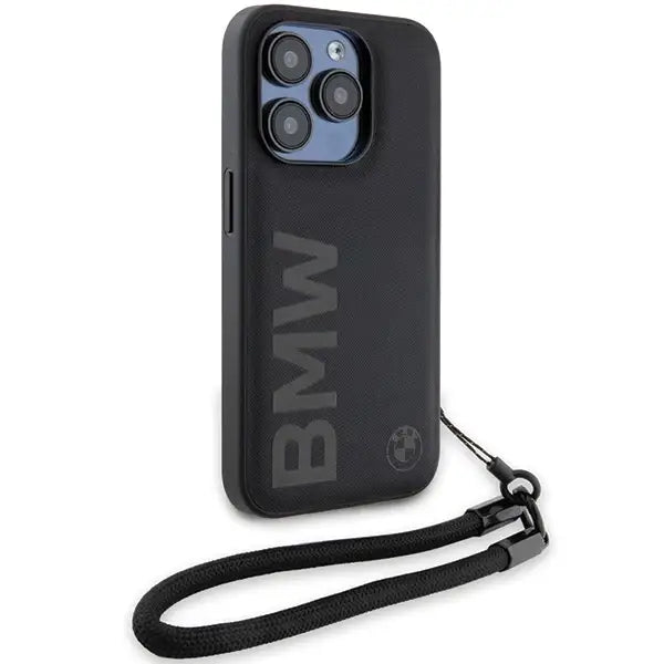 Кейс BMW Signature Leather Wordmark Cord за iPhone 15