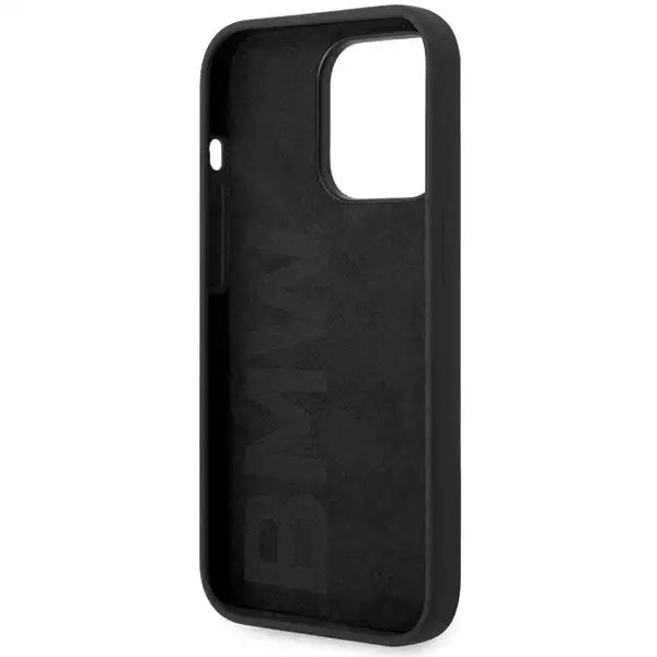 Кейс BMW Silicone Metal Logo за iPhone 15 Pro черен