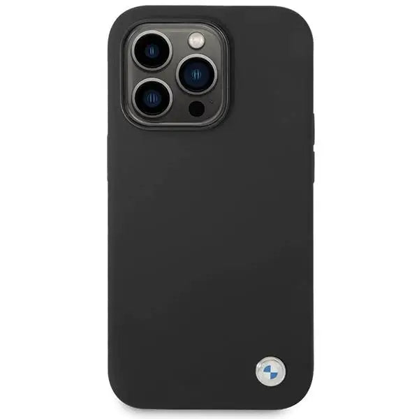 Кейс BMW Silicone Metal Logo за iPhone 15 Pro черен