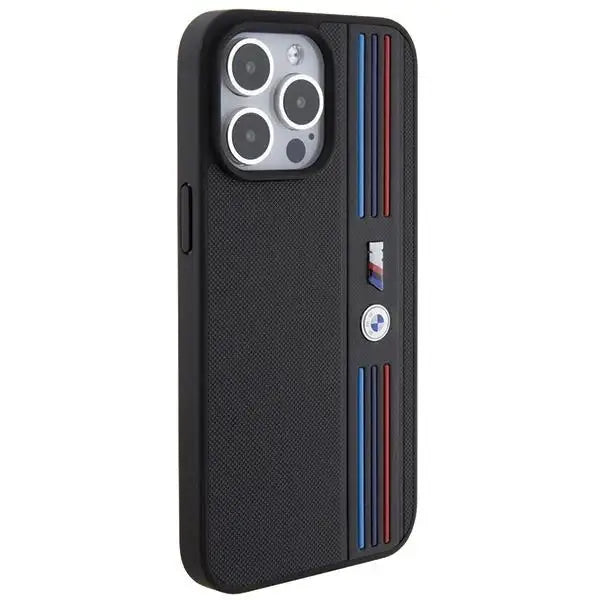 Кейс BMW Tricolor M Collection за iPhone 15 Pro черен