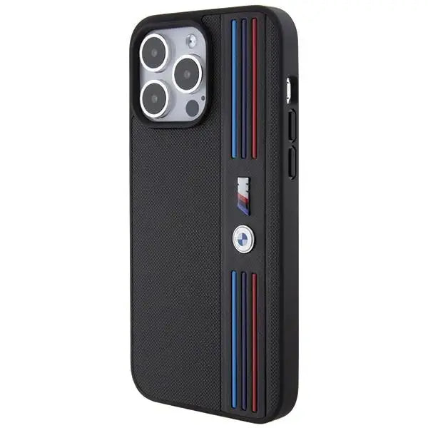 Кейс BMW Tricolor M Collection за iPhone 15 Pro черен