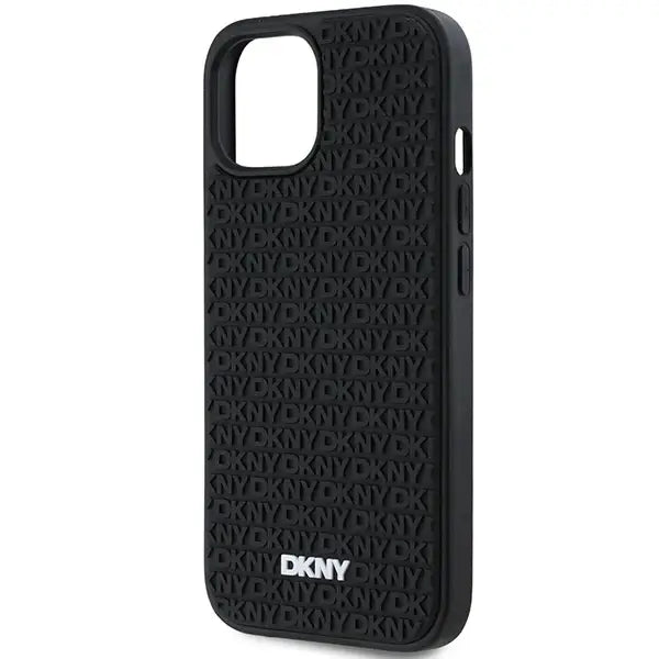 Кейс DKNY 3D Rubber Repeat Pattern за iPhone 15/14/13 черен