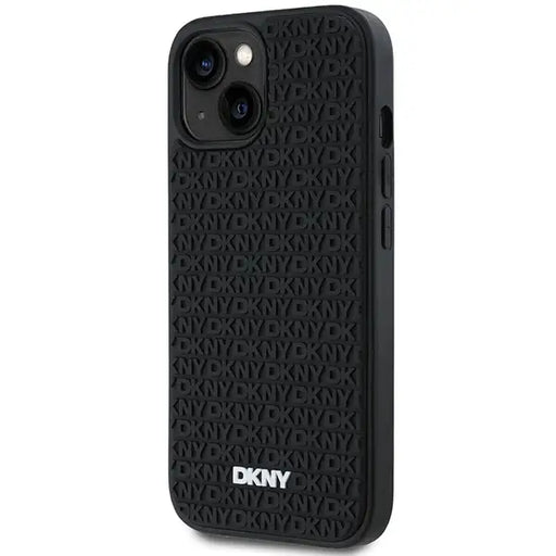 Кейс DKNY 3D Rubber Repeat Pattern за iPhone 15 Plus черен