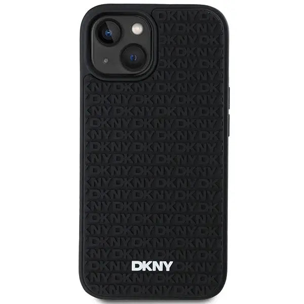 Кейс DKNY 3D Rubber Repeat Pattern за iPhone 15 Plus черен