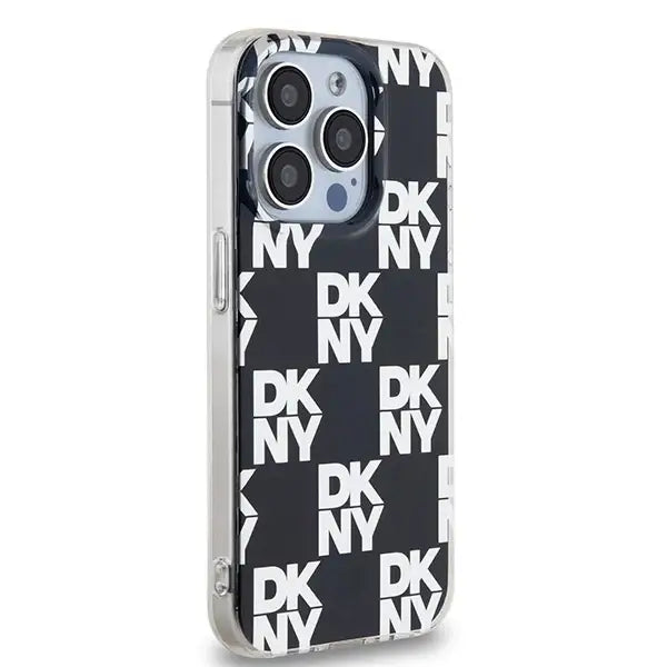 Кейс DKNY IML Checkered Mono Pattern за iPhone 15 Pro черен