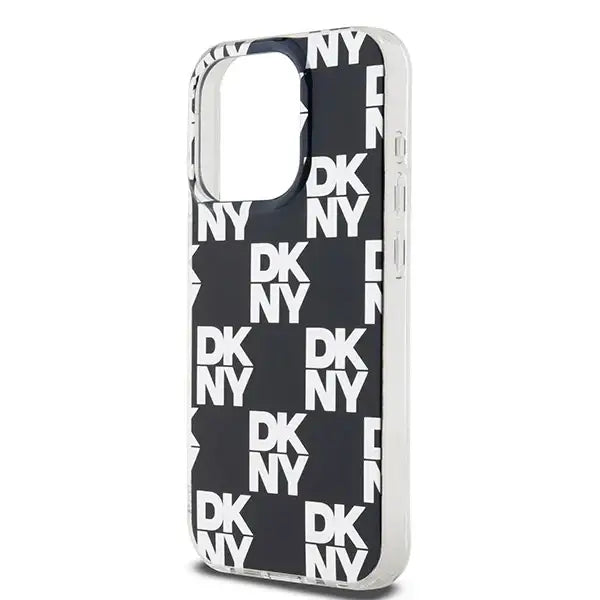 Кейс DKNY IML Checkered Mono Pattern за iPhone 15 Pro черен