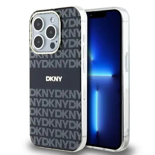 Кейс DKNY IML Mono & Stripe MagSafe за iPhone 14 Pro черен