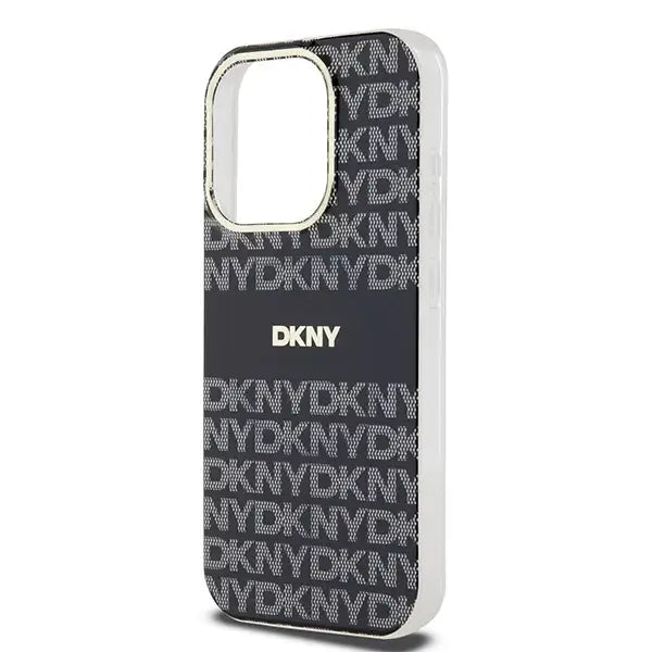 Кейс DKNY IML Mono & Stripe MagSafe за iPhone 14 Pro черен