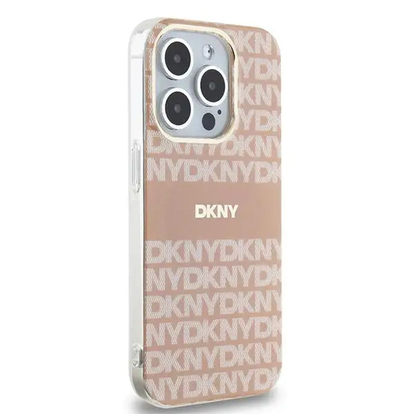 Кейс DKNY IML Mono & Stripe MagSafe за iPhone 14 Pro розов