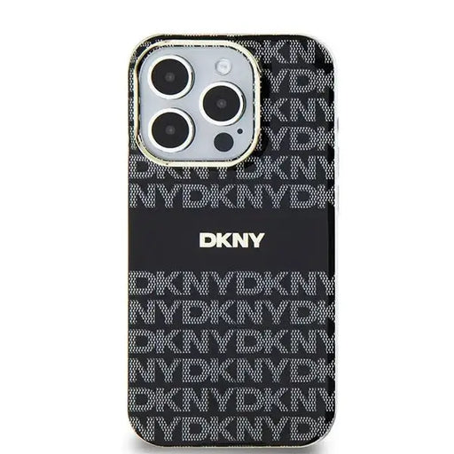 Кейс DKNY IML Mono & Stripe MagSafe за iPhone 15/14/13 черен