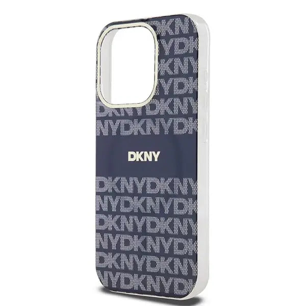 Кейс DKNY IML Mono & Stripe MagSafe за iPhone 15 Pro Max син