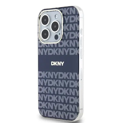 Кейс DKNY IML Mono & Stripe MagSafe за iPhone 15 Pro Max син