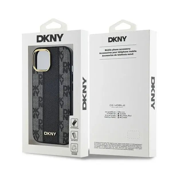 Кейс DKNY Leather Checkered Mono Pattern MagSafe