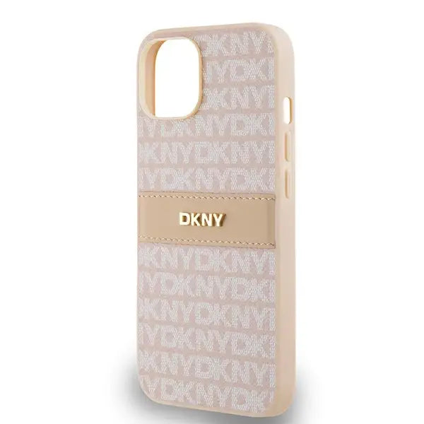 Кейс DKNY Leather Mono Stripe & Metal Logo за iPhone