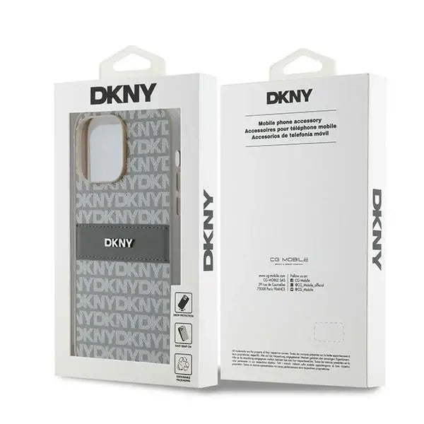 Кейс DKNY Leather Mono Stripe & Metal Logo за iPhone