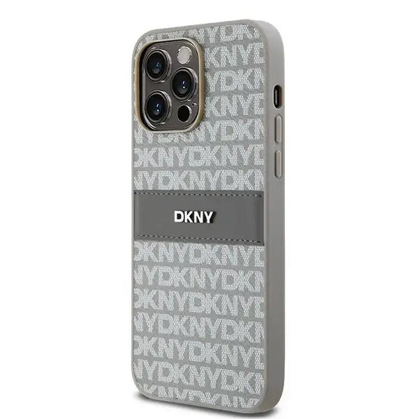 Кейс DKNY Leather Mono Stripe & Metal Logo за iPhone