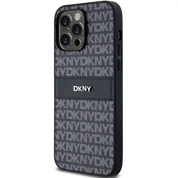 Кейс DKNY Leather Mono Stripe & Metal Logo за iPhone