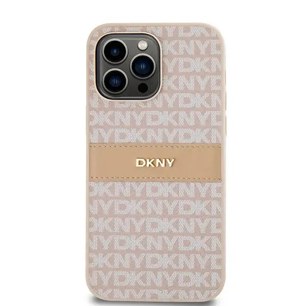 Кейс DKNY Leather Mono Stripe & Metal Logo за iPhone